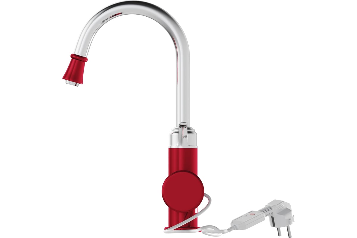 Смеситель-водонагреватель Mixline проточного типа wh-003 red, 3.3 квт, УЗО, кухня, индикатор температуры 551718
