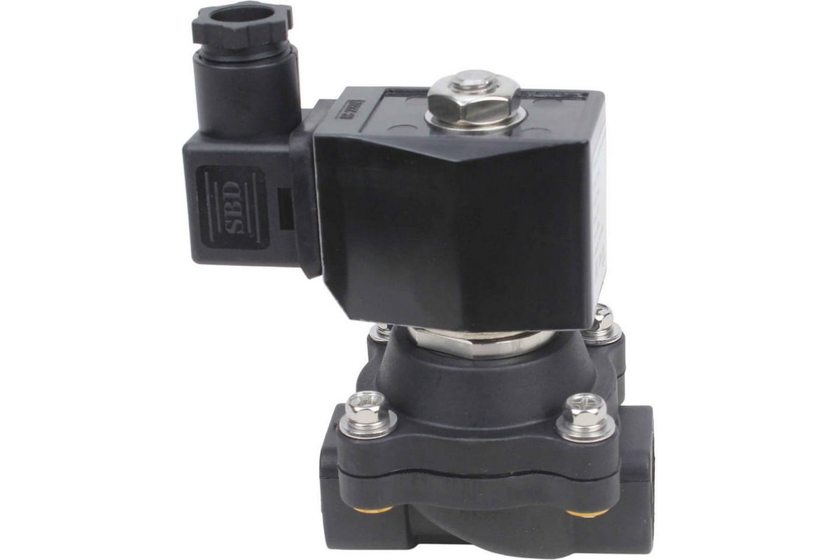 Электромагнитный клапан DN.ru VS2W-503N-NC Ду40 Ру6 пластик, резьба 1 1/2" NBR 220B AC D130-01267