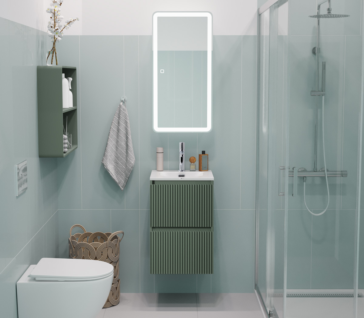 Тумба с раковиной BelBagno Uno-Mini 40 см Еловый матовый