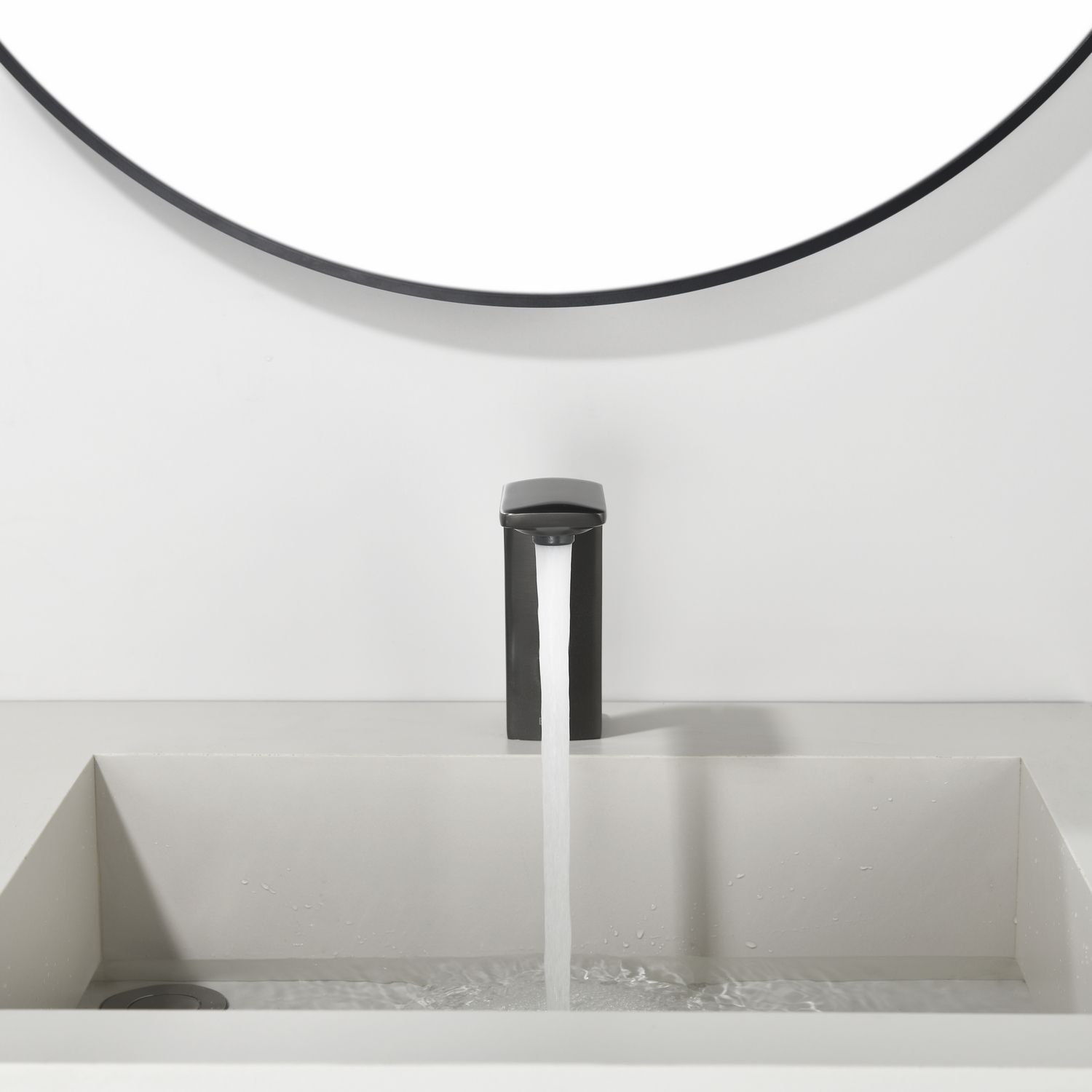 Смеситель для раковины Black&White Gravity GS-7102-GM сенсорный, оружейная сталь