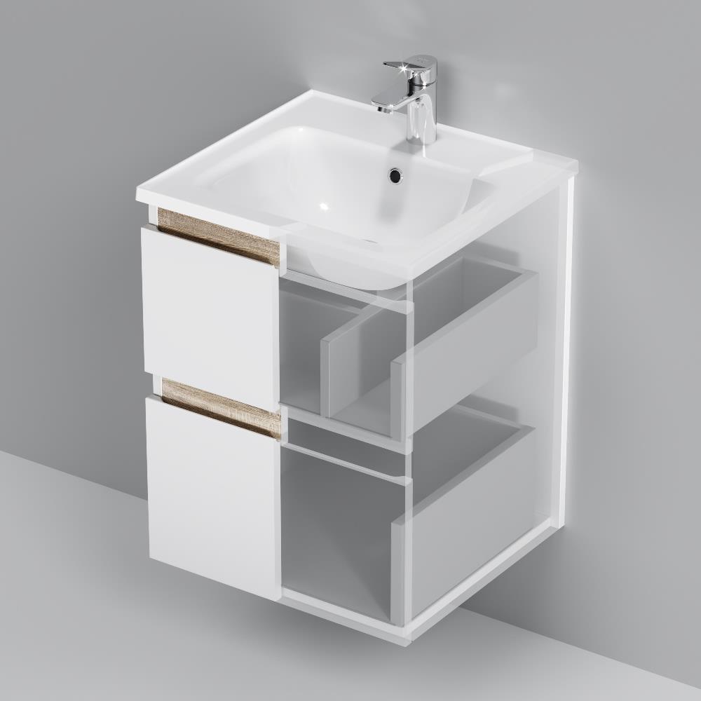 Тумба с раковиной Am.Pm X-Joy 50 см подвесная, белый глянец