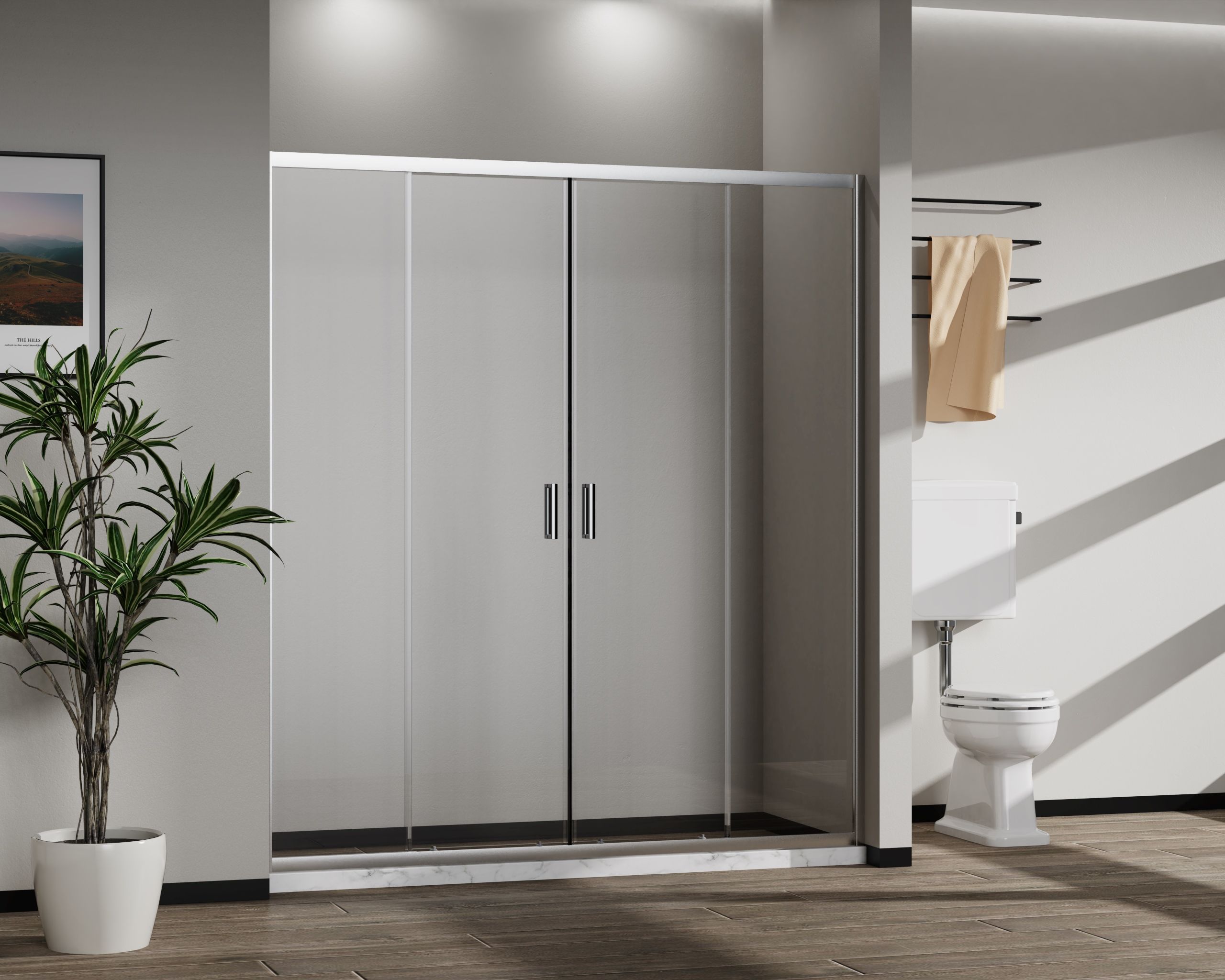 Душевая дверь Vincea Сити (City) VDS-5CT2170CL 170x195 хром, прозрачная