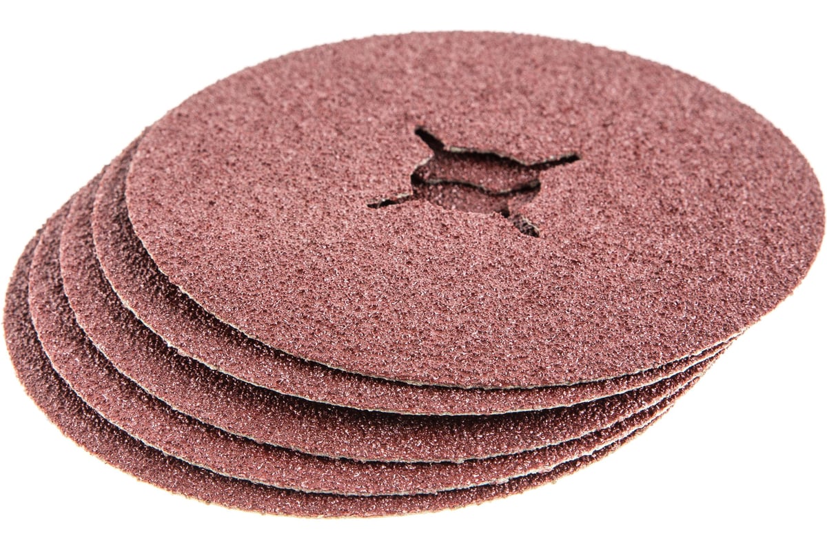 Круг шлифовальный фибровый Flex 243-002 (5 шт; 115 мм; P40; 13000 об/мин; 80 м/с) Hammer 526831