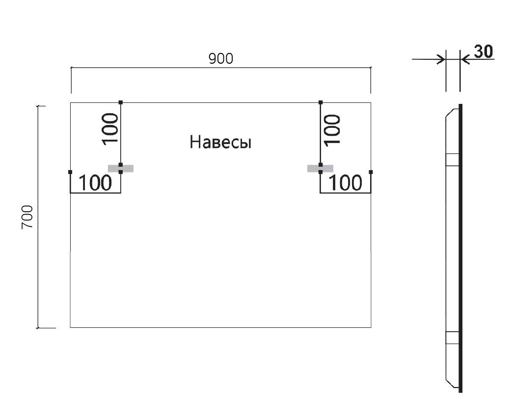 Зеркало Vincea VLM-3VN900B 90x70 см, сенсорный выключатель и диммер, черный