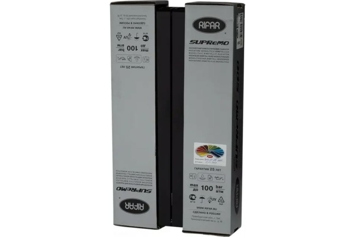 Радиатор Rifar SUPReMO 500x4 секции НП левый VL Антрацит R S5004 VL9005