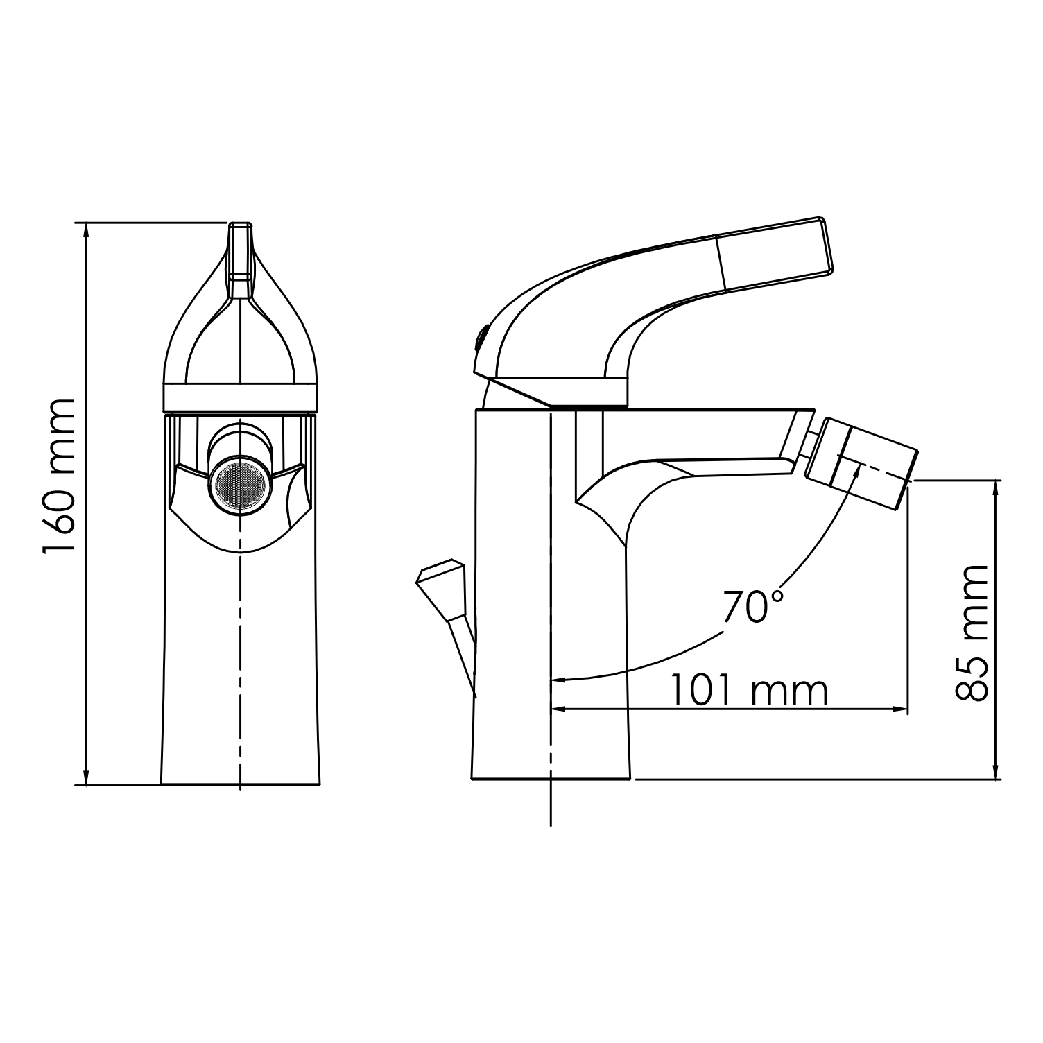 Смеситель для биде WasserKRAFT Sauer 7106 золото донный клапан