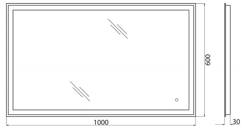 Зеркало BelBagno SPC-GRT-1000-600-LED-TCH-WARM 100x60 см антипар