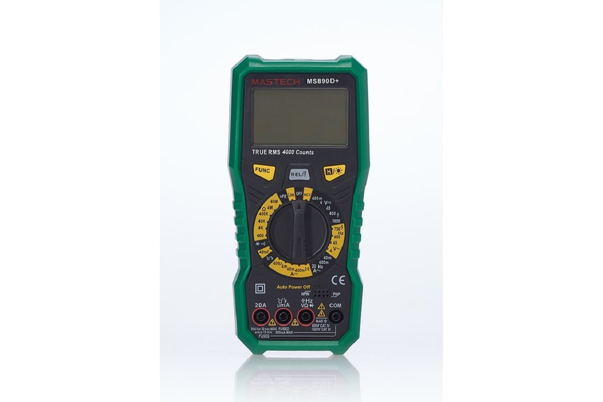 Мультиметр цифровой Mastech MS890D+ 1000V (измер.ёмкость,частота ,температ,NCV)+тест транзисторов,диодов 00-00014135
