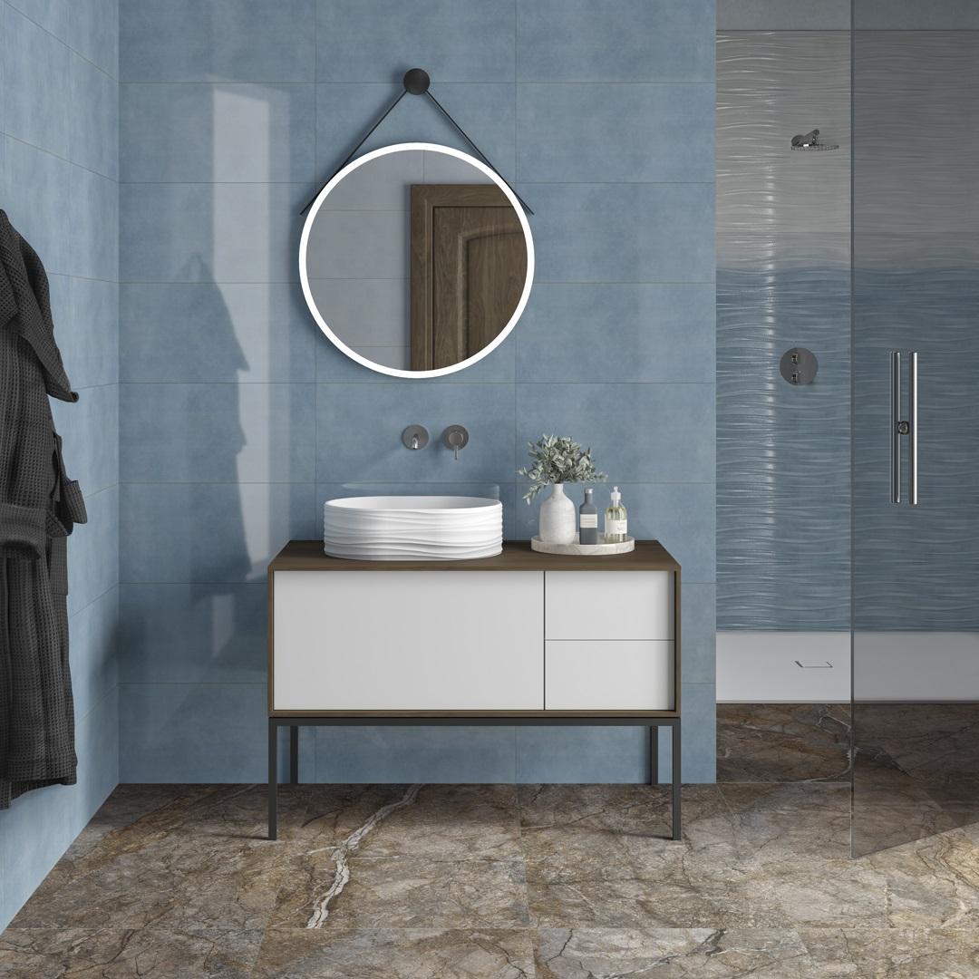 Мебель для ванной Kerama Marazzi Atollo 110 см со столешницей, белый матовый