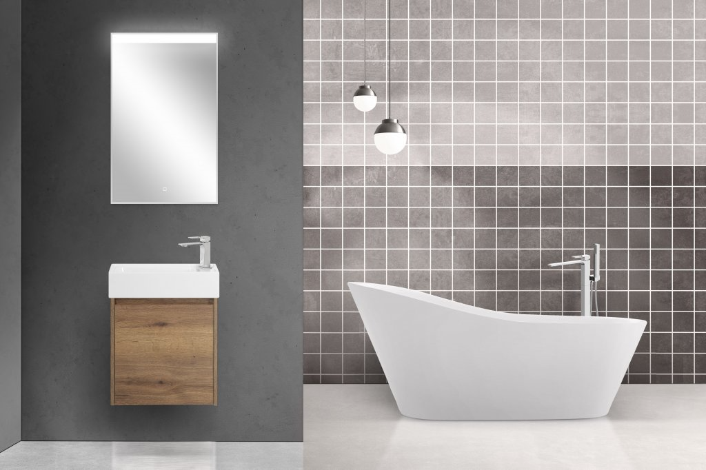 Тумба с раковиной BelBagno Kraft Mini 50 см Rovere Tabacco, L