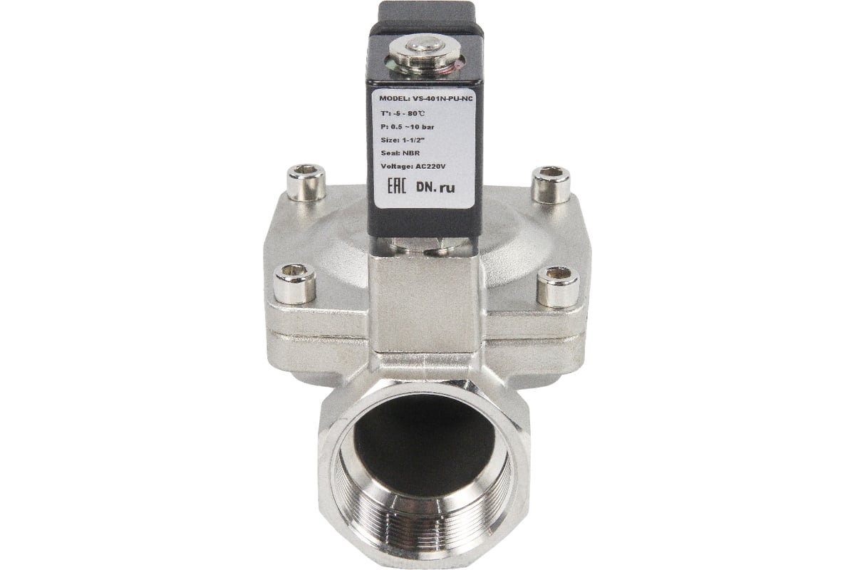 Электромагнитный клапан DN.ru VS2W-401N-PU-NC Ду40 Ру10 сталь 220В AC пилотный D130-01281