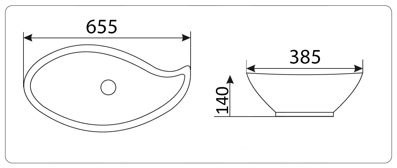 Раковина CeramaLux N 9052 65 см