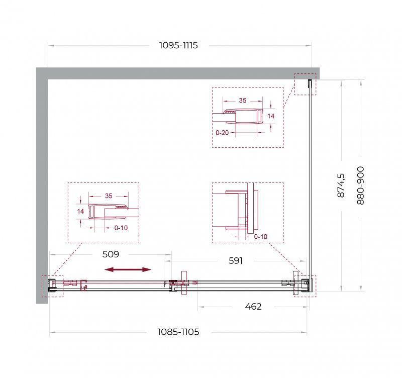 Душевой уголок BelBagno SOFT_CLOSE-1-AH-1-110/90-C-Cr 110x90 прозрачный, хром Душевой уголок BelBagno SOFT_CLOSE-1-AH-1-110/90-C-Cr 110x90 прозрачный, хром