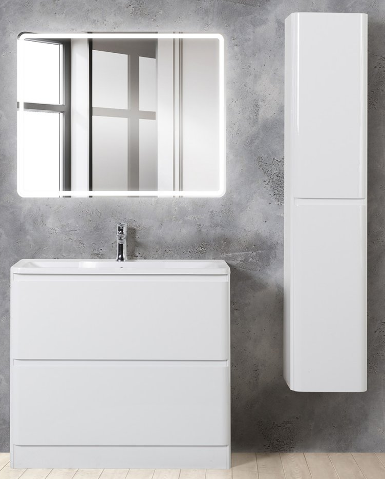 Мебель для ванной BelBagno Albano 80 см напольная, Bianco Lucido