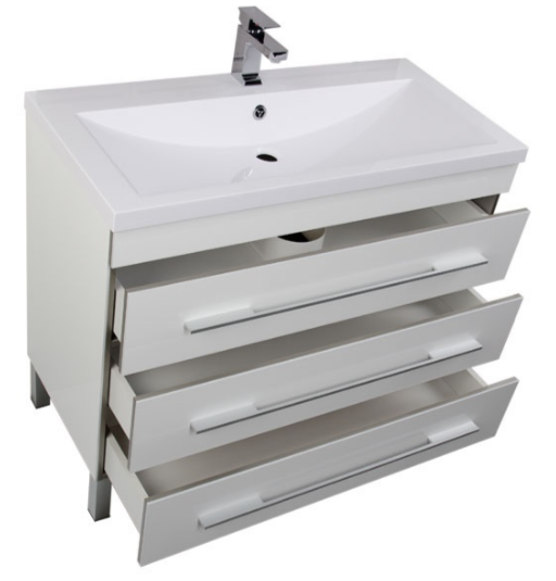 Тумба с раковиной Aquanet Верона 100 см напольная с ящиками