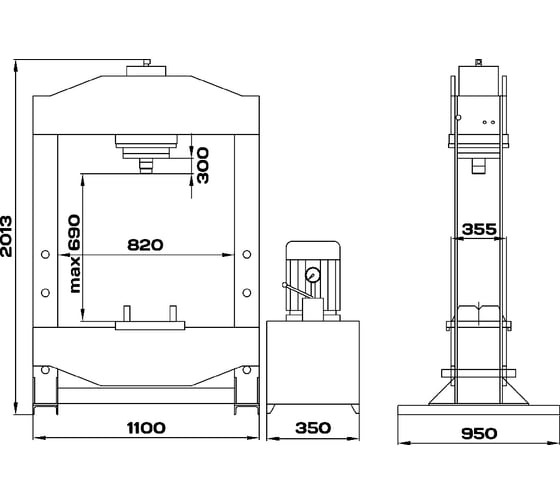 Пресс c электроприводом Kraftwell 100 т KRWPR100E