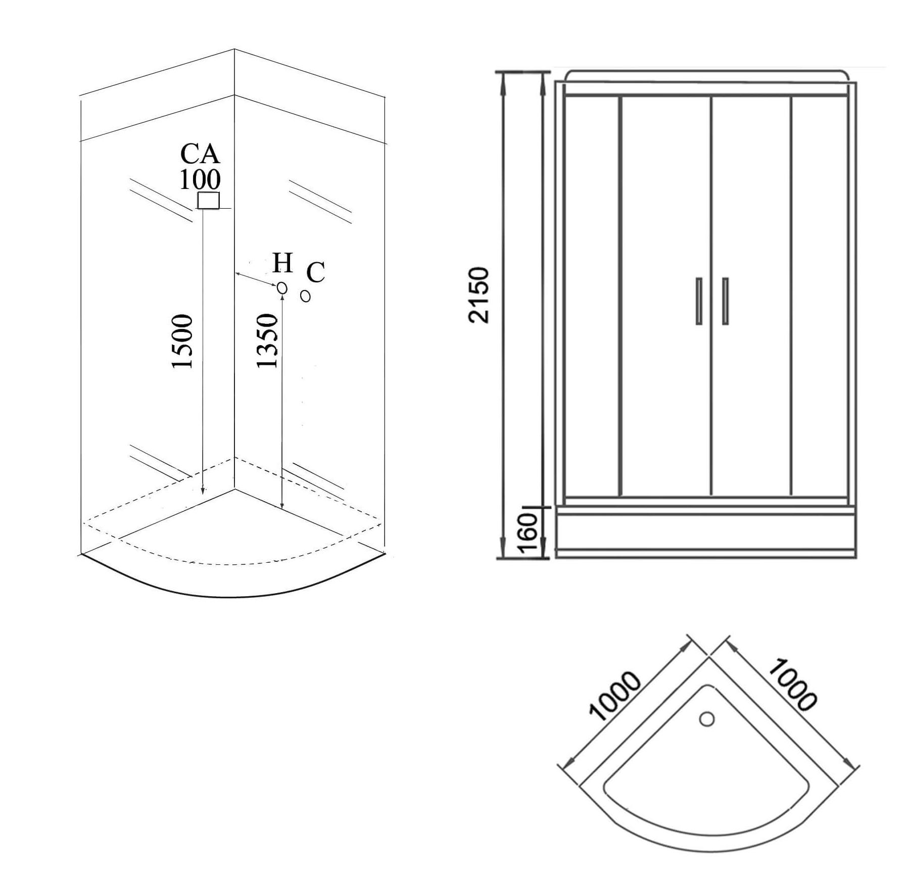 Душевая кабина Grossman GR-241 100x100 черный