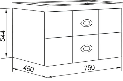 Мебель для ванной Marka One Carre 75П White