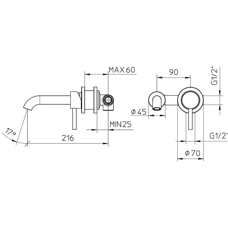 Смеситель для раковины Bossini Oki Z005302.021 золото