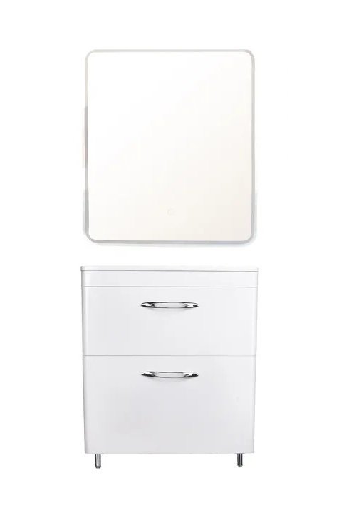 Тумба с раковиной Style Line Каре Люкс 70 см напольная, белый