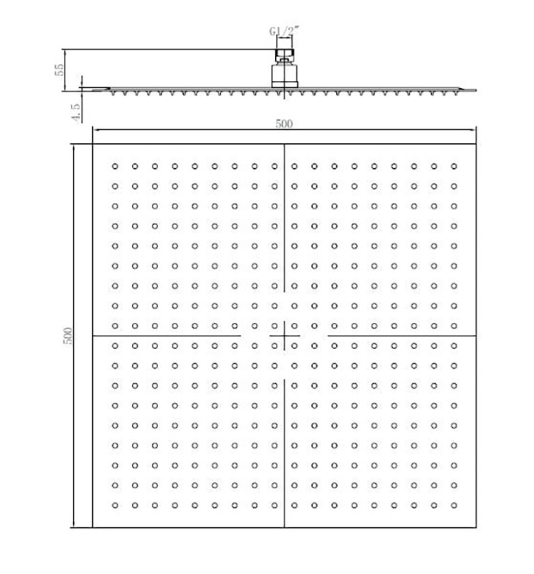 Верхний душ RGW Shower Panels SP-82 50x50 хром