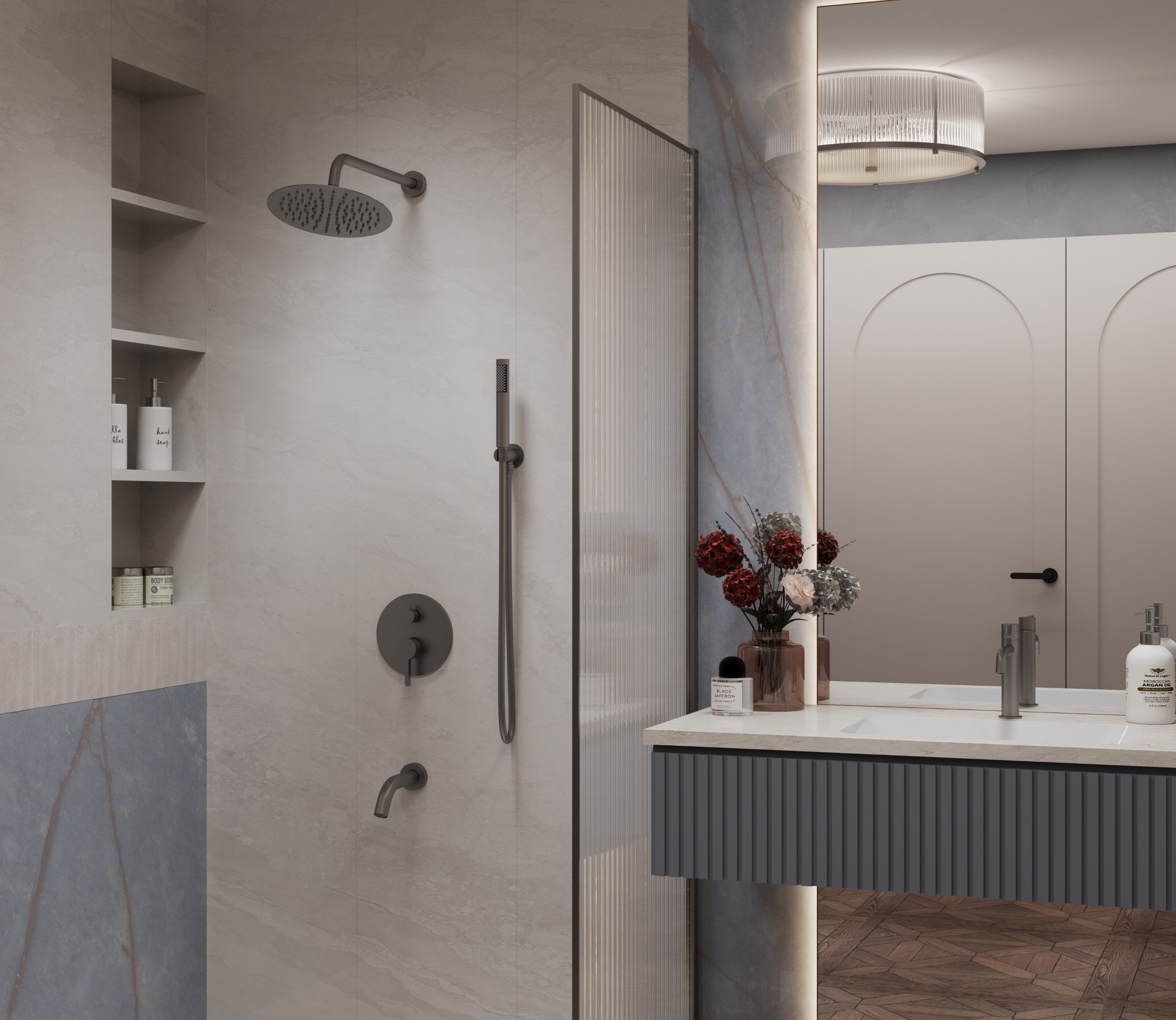 Душевой набор Vincea Villa VSFW-1VL3GM трехрежимный, вороненая сталь Душевой набор Vincea Villa VSFW-1VL3GM трехрежимный, вороненая сталь