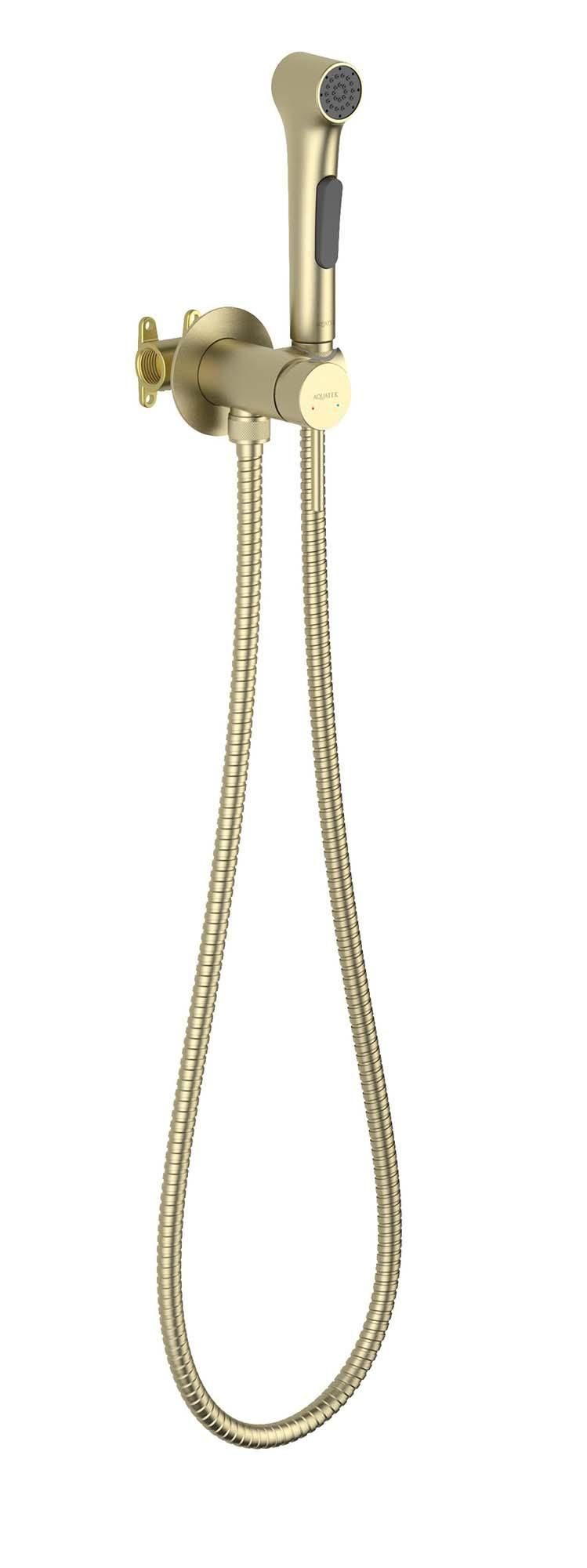 Смеситель Aquatek Европа AQ1020BG с гигиеническим душем, шлифованное золото Смеситель Aquatek Европа AQ1020BG с гигиеническим душем, шлифованное золото