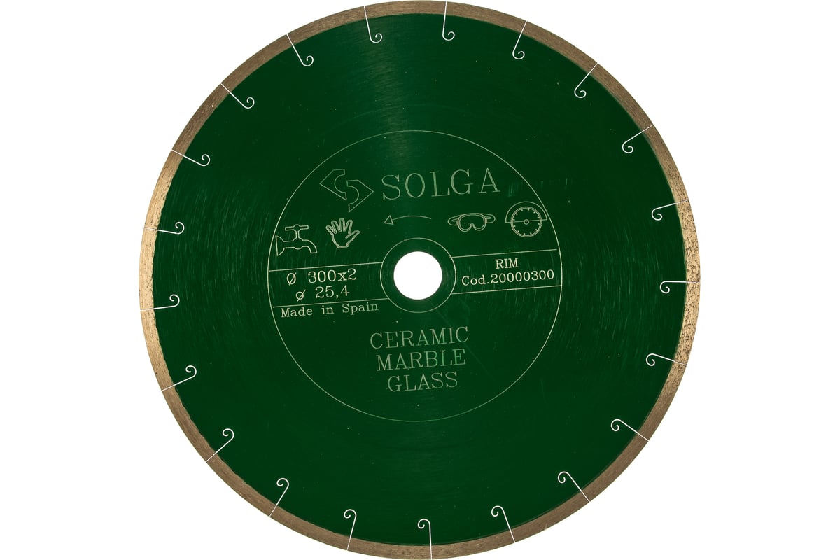 Диск алмазный сплошной (300х25,4 мм) CERAMICS MARBLE Solga Diamant 20000300