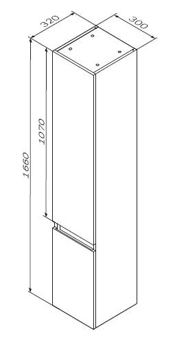 Шкаф пенал Am.Pm X-Joy 30 см подвесной, белый глянец M85ACHR0306WG