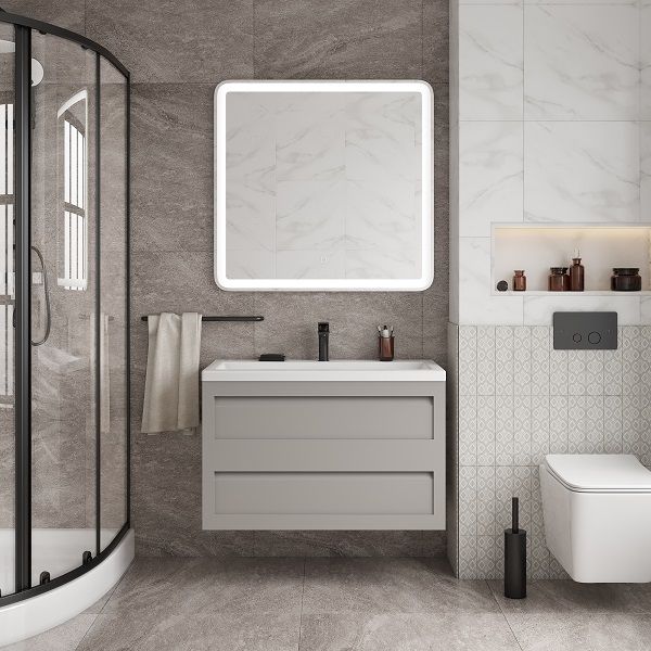 Мебель для ванной Art&Max Platino 100 см светло-серый матовый