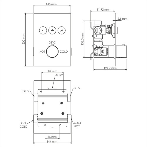 Душевой набор WasserKRAFT Neime A171919 Thermo