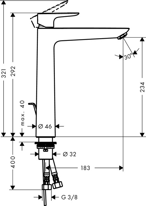 Смеситель для раковины Hansgrohe Talis E 71716000