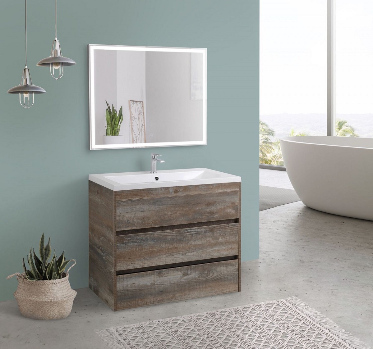 Мебель для ванной Art&Max Family 90 см напольная Pino Esotica