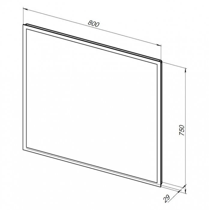 Зеркало Aquanet Оптима 80x75 см с подсветкой, антипар, часы 00288965