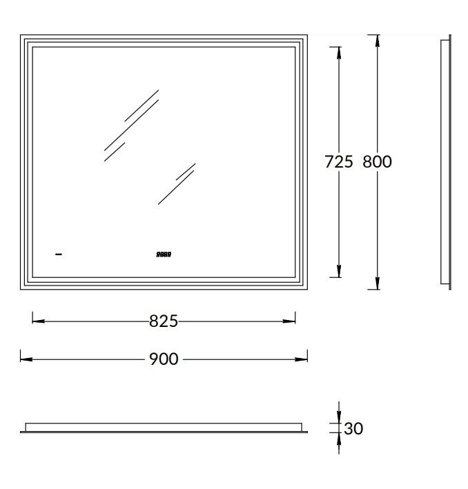 Зеркало Kerama Marazzi Tecno 90x80 TE.mi.90 с подсветкой, антипар