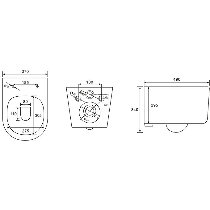 Подвесной унитаз SET Aquatek Мия-014 4в1, кнопка хром матовый