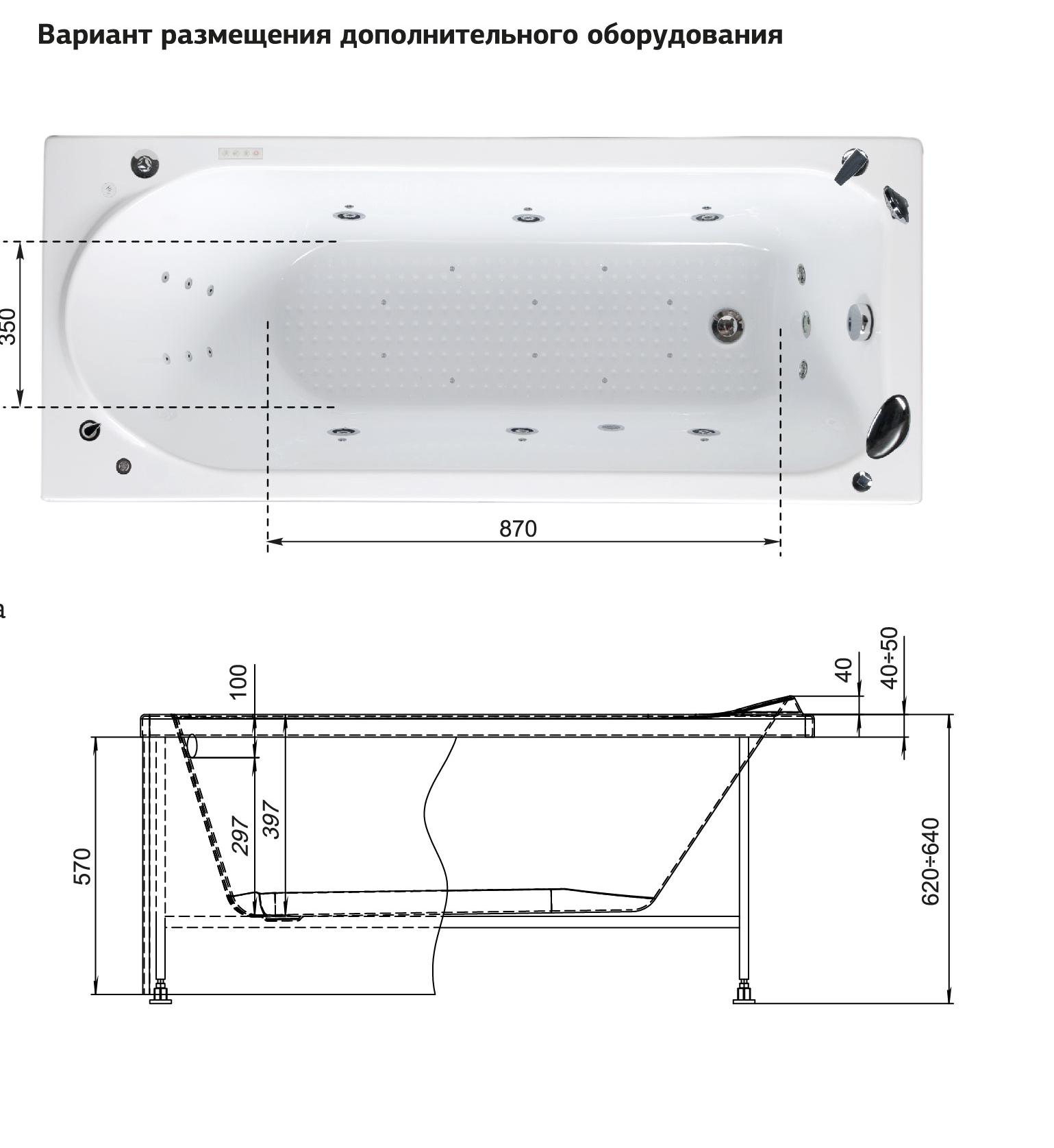 Акриловая ванна Aquanet Nord 150x70