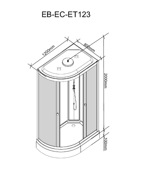 Душевая кабина Parly Bianco EB123L 120x80 левая