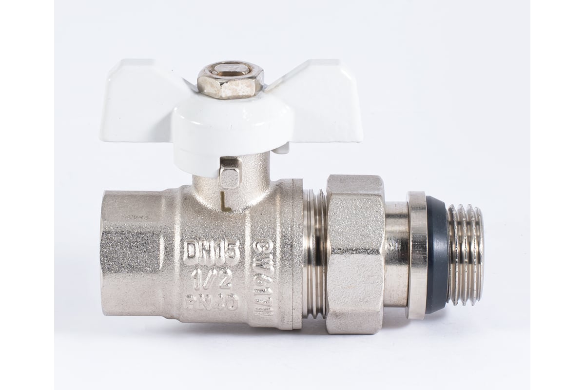 Шаровой кран PROFACTOR PF STANDARD с полусгоном, с уплотнением, в/н, ручка бабочка 1/2 дюйма PF UBV 324 UR
