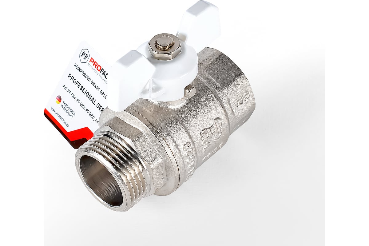 Шаровой кран PROFACTOR PF STANDARD ручка бабочка, в/н 1 дюйм PF FBV 305