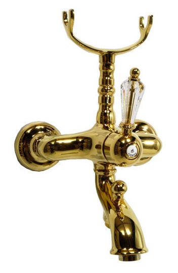Смеситель для ванны Caprigo Antique Swarovski 04S-011-ORO золото, с держателем