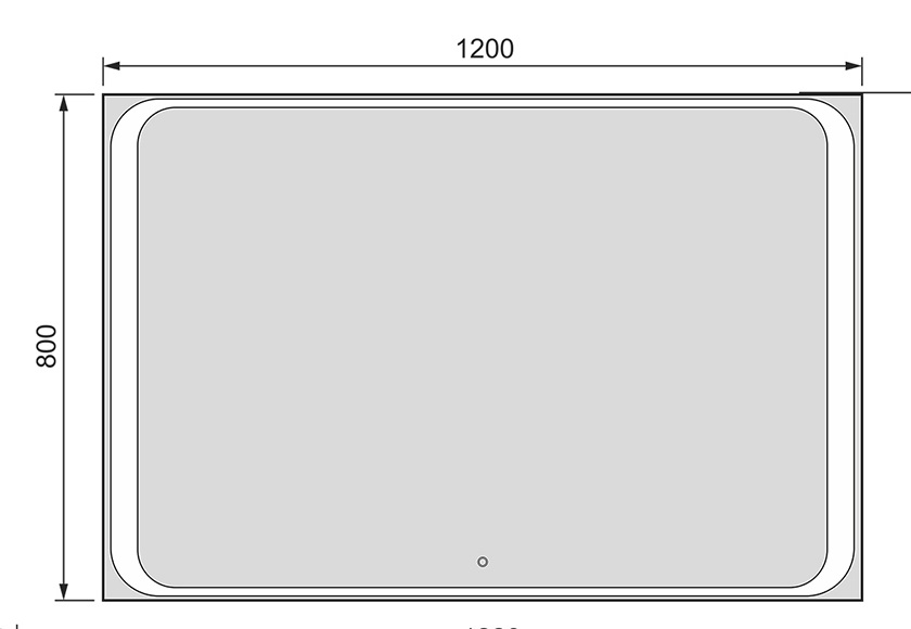Зеркало Jorno Modul 120 см, сенсорный выключатель