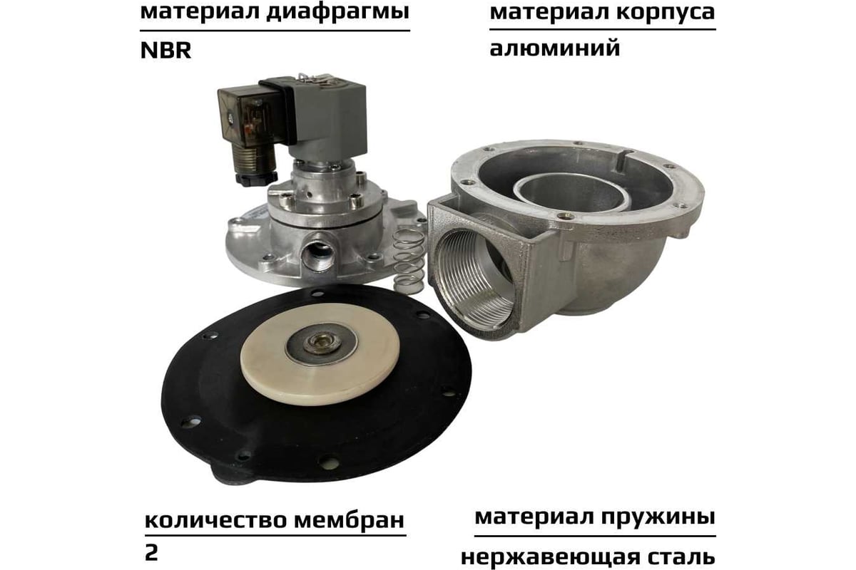 Импульсный электромагнитный клапан для рукавных фильтров ArTorq IK45R.24DC мембранного типа, резьбовой, диафрагма NBR