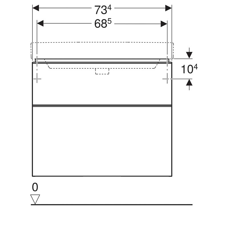 Мебель для ванной Geberit Smyle Square 75 см, 3 в 1, белый