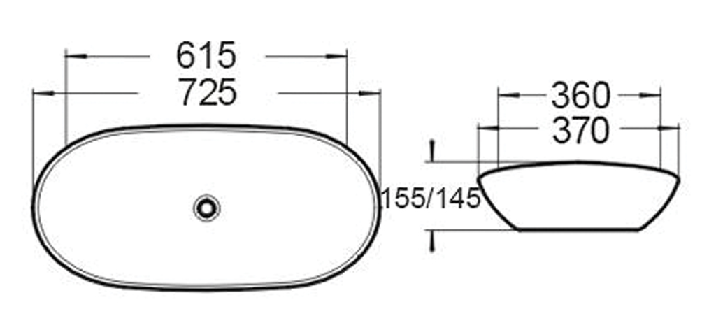 Раковина Vincea VBS-508MB 72.5 см черный матовый