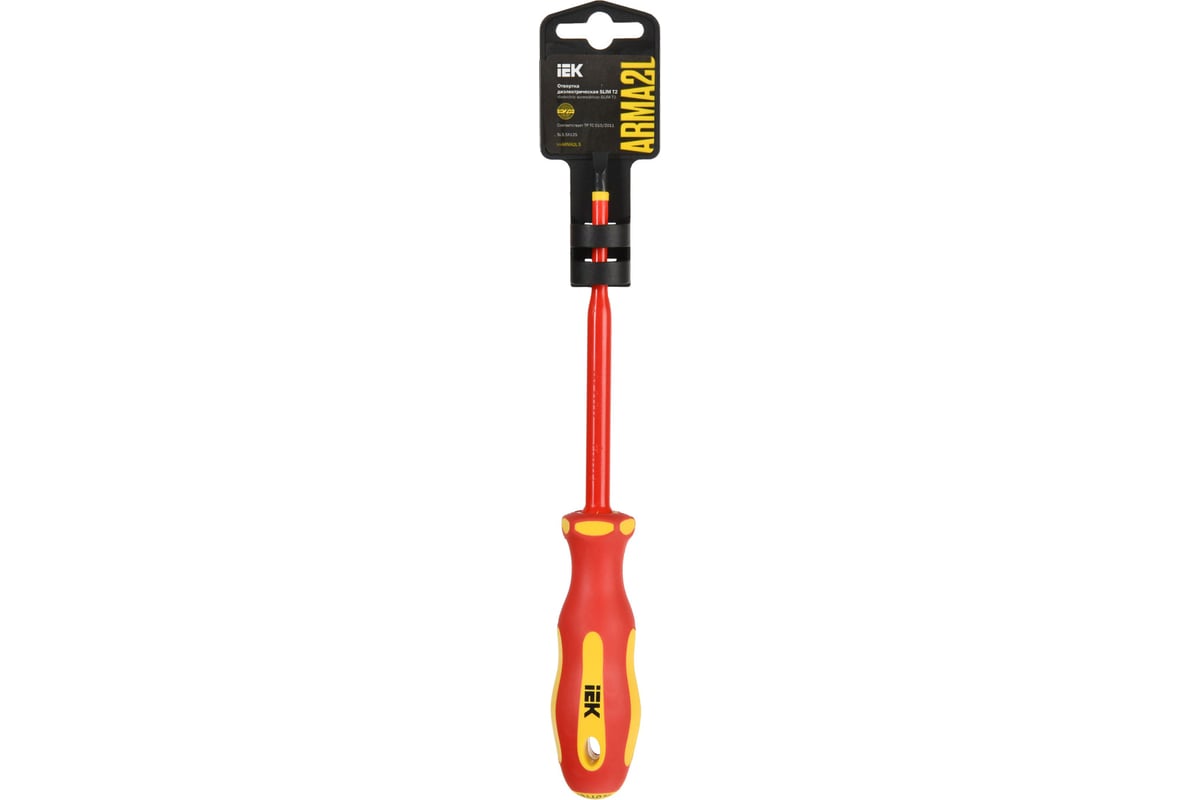 Отвертка IEK Arma2l 5 диэлектрическая slim sl5,5x125 т2 A2L5-SC31-T2-SL-55-125