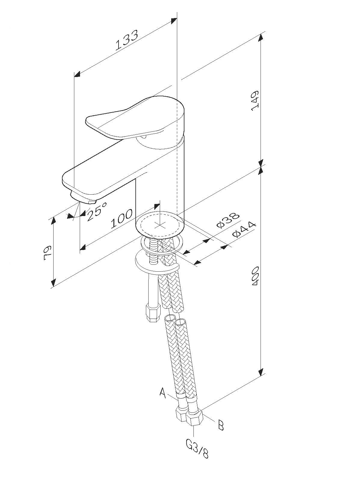 Смеситель для раковины AM.PM X-Joy F85A02122, черный