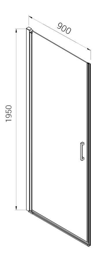 Душевая дверь Vincea Alpha VDP-3AL900CLG 90x195 брашированное золото, прозрачная