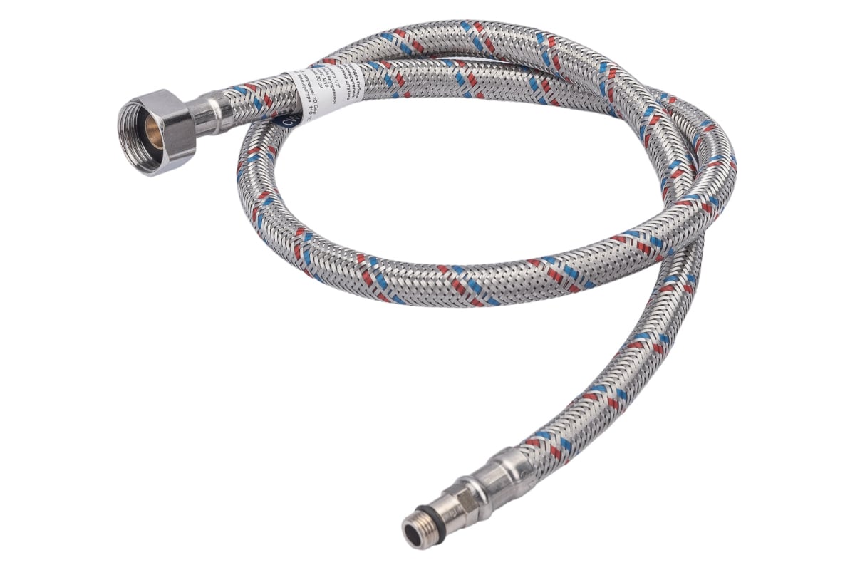 Подводка для смесителей СТМ сталь, 1/2xM10x80 см., короткий штуцер CWFSS080