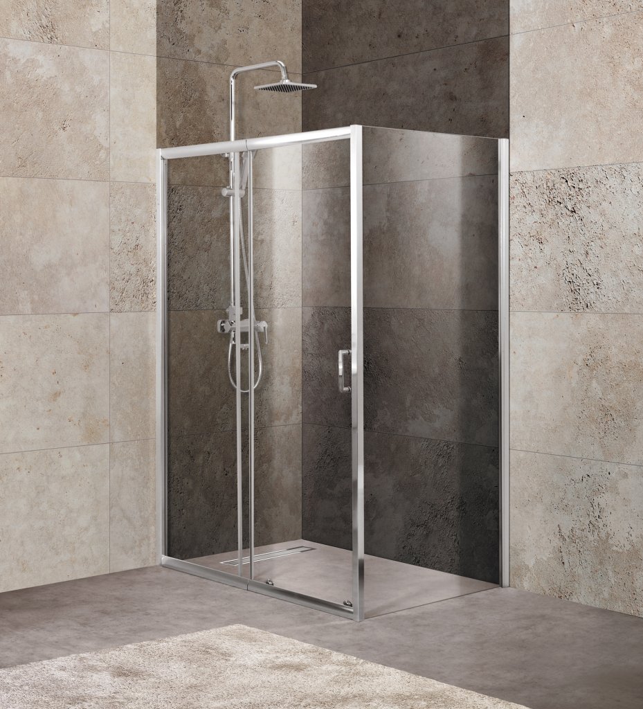 Душевой уголок BelBagno Unique 120-135x80 рифленый, хром